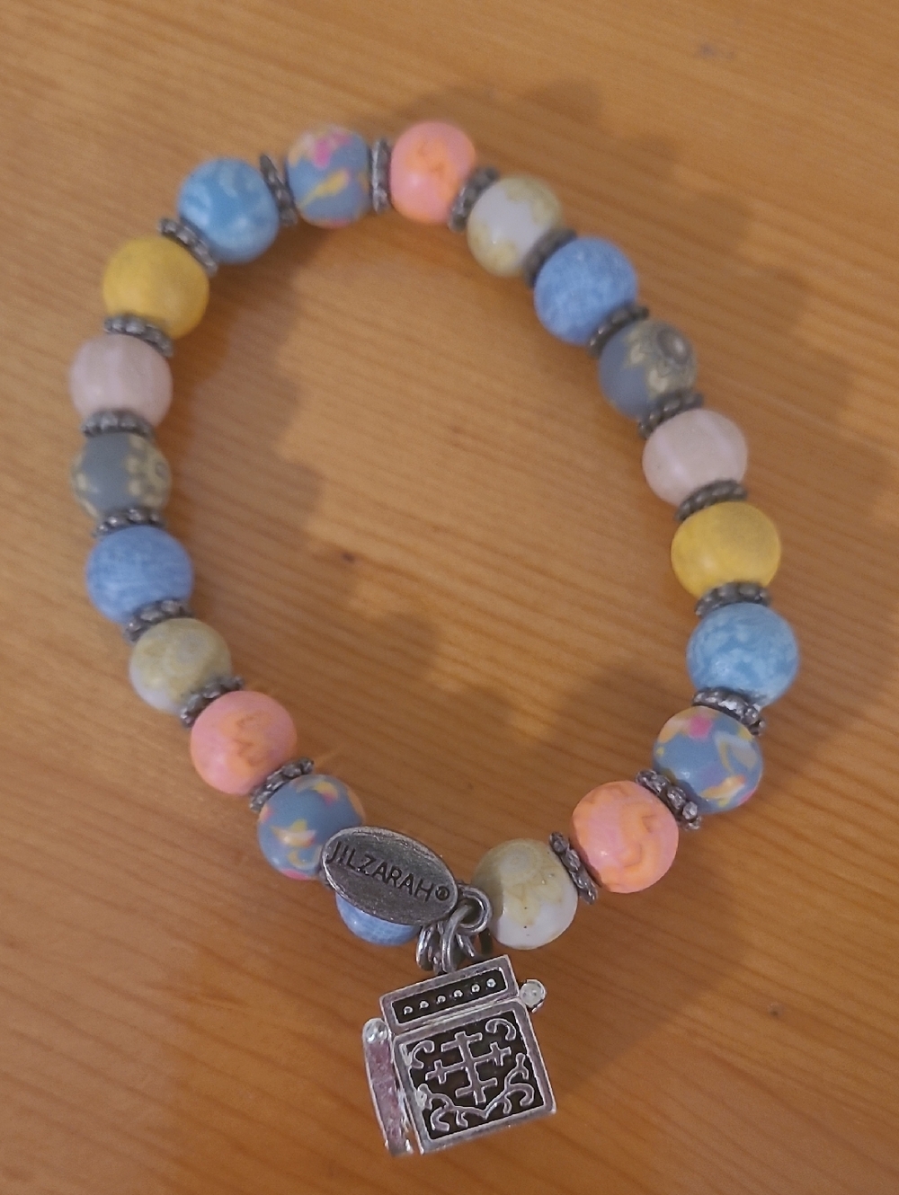 Pastel Multicolor Beaded Charm Bracelet